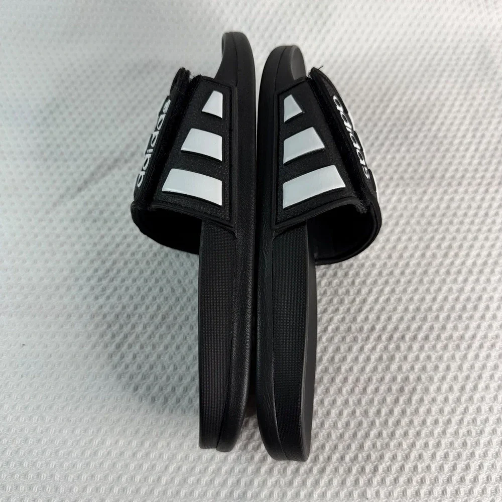Adidas Adilette Slides Black White Adjustable Strap Sandals Mens 5 W6